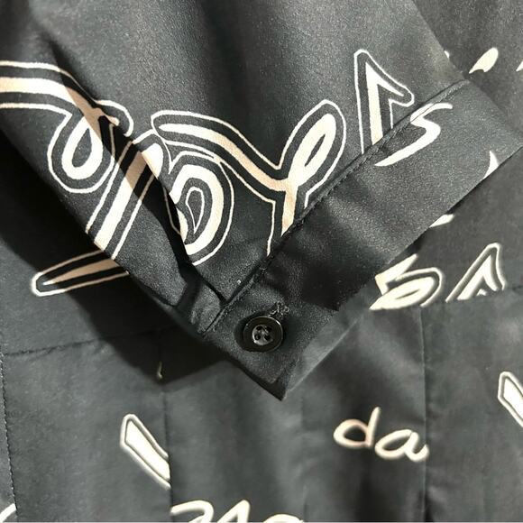 Atelier New York Black Midi A Line My Darling Print Dress Date Night EUC size 10 - Picture 11 of 16